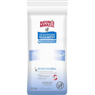 Nature's Miracle Nature's Miracle Deodorizing Dog Bath Wipes, 100 count, Sunkissed Breeze
