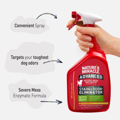 Show full view: Nature's Miracle Enzymatic Formula Advanced Stain & Odor Eliminator, 32-fl oz bottle, Sunny Lemon Scent slide 4 of 12