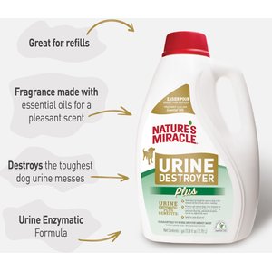 Nature's Miracle Enzymatic Formula Urine Destroyer Plus Dog Stain & Odor Remover, 1-gal bottle