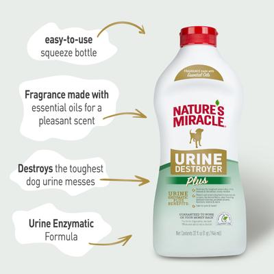 Show full view: Nature's Miracle Enzymatic Formula Urine Destroyer Plus Dog Stain & Odor Remover, 32-fl oz bottle slide 6 of 11