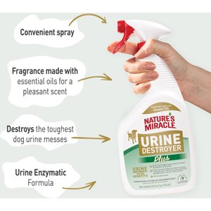 Nature's Miracle Enzymatic Formula Urine Destroyer Plus Dog Stain & Odor Remover, 32-fl oz spray bottle