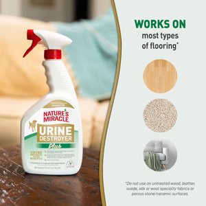 Nature's Miracle Enzymatic Formula Urine Destroyer Plus Dog Stain & Odor Remover, 32-fl oz spray bottle