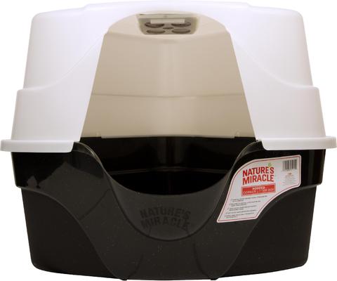 Show full view: Nature's Miracle Hooded Corner Multi-Cat Litter Box with Charcoal Filter, X-Large slide 1 of 12