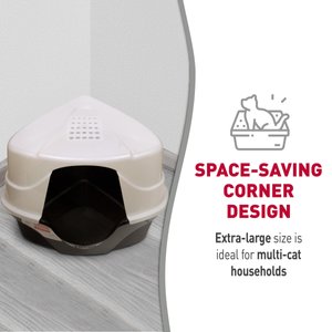 Nature's Miracle Hooded Corner Multi-Cat Litter Box with Charcoal Filter, X-Large