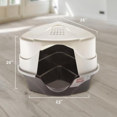 Show full view: Nature's Miracle Hooded Corner Multi-Cat Litter Box with Charcoal Filter, X-Large slide 8 of 12