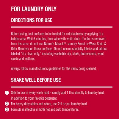 Show full view: Nature's Miracle Laundry Boost In-Wash Stain & Odor Remover, 32-fl oz bottle slide 3 of 10