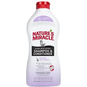 Nature's Miracle Odor Control Formula Skunk Odor Control Pet Shampoo & Conditioner, 32-fl oz bottle, Lavender Scent