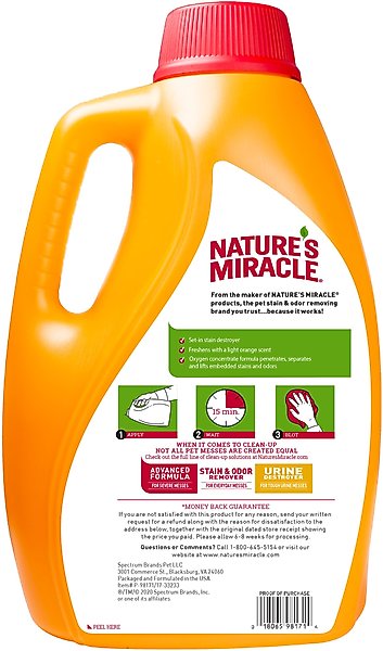 Show full view: Nature's Miracle Oxy Formula Set-In Dog Stain Destroyer, 1-gal bottle slide 2 of 12