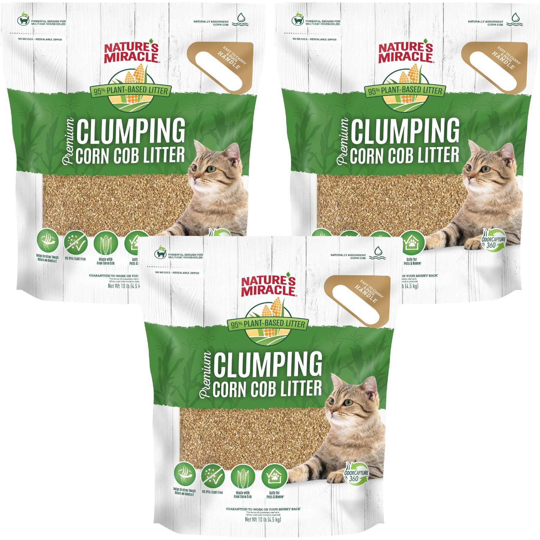 Nature's Miracle Premium Scented Clumping Corn Cat Litter, 30-lb bundle
