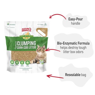 Show full view: Nature's Miracle Premium Scented Clumping Corn Cat Litter, 10-lb bag slide 6 of 13