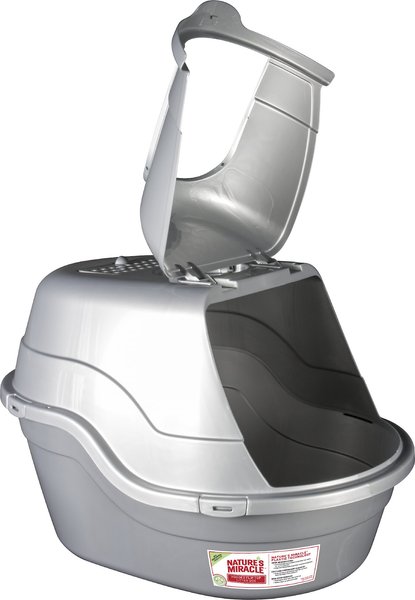 Show full view: Nature's Miracle Silver Oval Hooded Litter Box slide 2 of 7