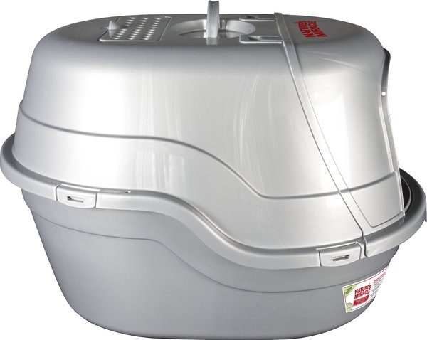 Show full view: Nature's Miracle Silver Oval Hooded Litter Box slide 4 of 7
