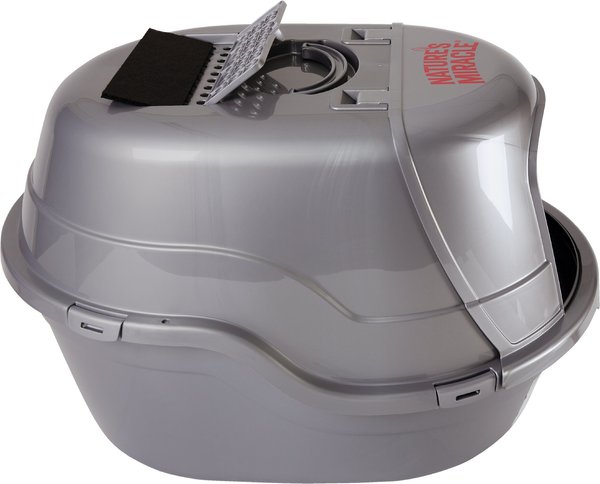 Show full view: Nature's Miracle Silver Oval Hooded Litter Box slide 5 of 7