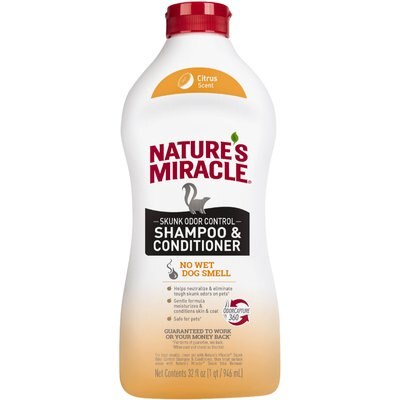 Nature's Miracle Nature's Miracle Skunk Odor Remover Dog Shampoo & Conditioner, Citrus Scent, 32-fl oz bottle