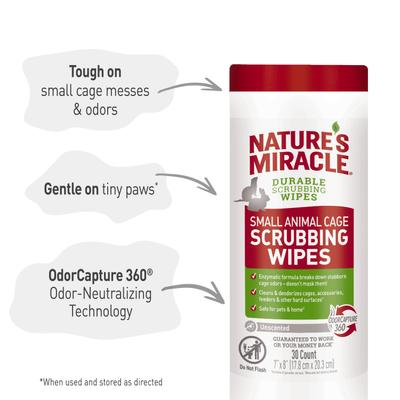 Show full view: Nature's Miracle Small Animal Cage Scrubbing Wipes, 30 count slide 6 of 10