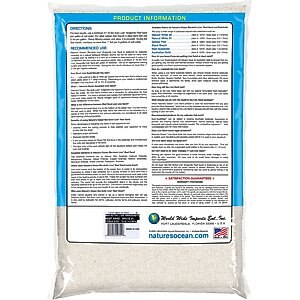 Nature's Ocean Bio-Activ Live Aragonite Saltwater Aquarium Sand, Natural White #1, 10-lb bag