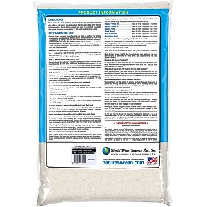 Nature's Ocean Bio-Activ Live Aragonite Saltwater Aquarium Sand, Natural White #1, 20-lb bag