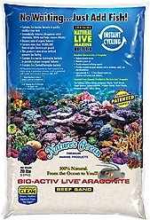 Nature's Ocean Bio-Activ Live Aragonite Saltwater Aquarium Sand, Natural White #1, 40-lb box