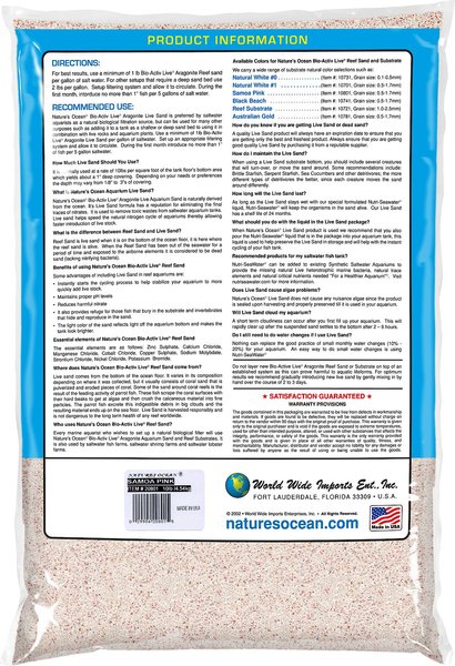 Nature's Ocean Bio-Activ Live Aragonite Saltwater Aquarium Sand, Samoa Pink, 10-lb bag