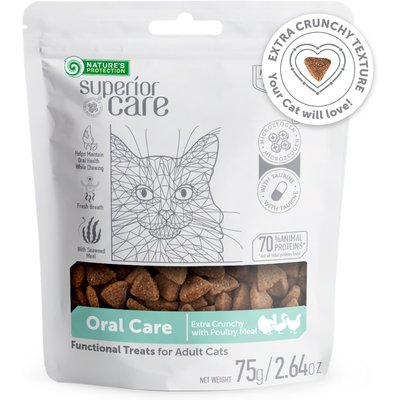 Nature's Protection Nature's Protection Superior Care Oral Care Poultry Dental Crunchy Cat Treats, 2.64-oz bag