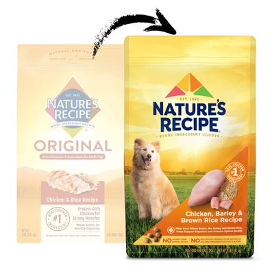 Show full view: Nature's Recipe Adult Chicken, Barley & Brown Rice Recipe Dry Dog Food, 4-lb bag slide 3 of 13
