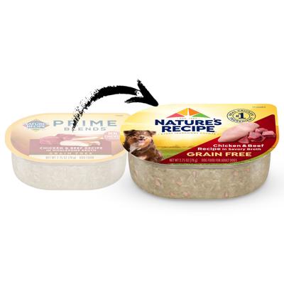 Show full view: Nature's Recipe Chicken & Beef Recipe in Savory Broth Grain-Free Wet Dog Food, 2.75-oz tray, case of 12 slide 3 of 12