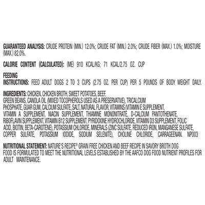Show full view: Nature's Recipe Chicken & Beef Recipe in Savory Broth Grain-Free Wet Dog Food, 2.75-oz tray, case of 12 slide 9 of 12