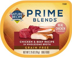 Nature's Recipe Chicken & Beef Recipe in Savory Broth Grain-Free Wet Dog Food, 2.75-oz tray, bundle of 24 