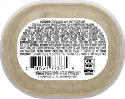 Show full view: Nature's Recipe Chicken & Beef Recipe in Savory Broth Grain-Free Wet Dog Food, 2.75-oz tray, bundle of 24  slide 5 of 8