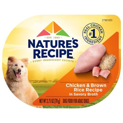 Show full view: Nature's Recipe Chicken & Brown Rice Recipe in Broth Wet Dog Food, 2.75-oz, case of 12 slide 1 of 13