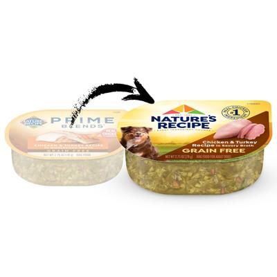 Show full view: Nature's Recipe Chicken & Turkey in Broth Recipe Grain-Free Wet Dog Food, 2.75-oz tray, case of 12 slide 3 of 12