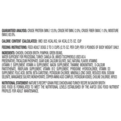 Show full view: Nature's Recipe Chicken & Turkey in Broth Recipe Grain-Free Wet Dog Food, 2.75-oz tray, bundle of 24  slide 5 of 12