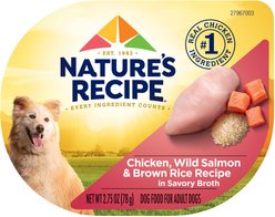 Nature's Recipe Chicken & Wild Salmon Recipe in Broth Wet Dog Food, 2.75-oz, case of 12