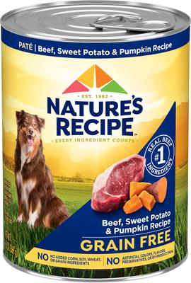 Show full view: Nature's Recipe Grain-Free Beef, Sweet Potato & Pumpkin Recipe Wet Dog Food, 13-oz can, 12 count slide 3 of 12