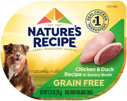 Nature's Recipe Grain-Free Chicken & Duck Recipe in Broth Wet Dog Food, 2.75-oz tray, bundle of 24 