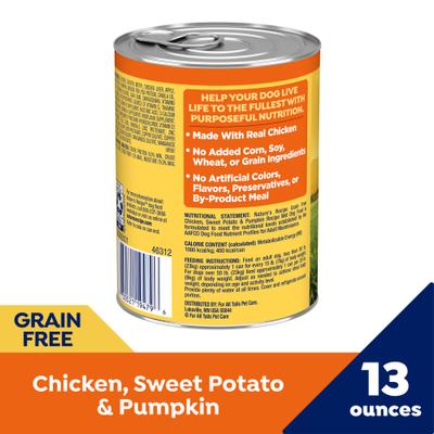 Show full view: Nature's Recipe Grain-Free Chicken, Sweet Potato & Pumpkin Recipe Wet Dog Food, 13-oz can, 12 count slide 4 of 12