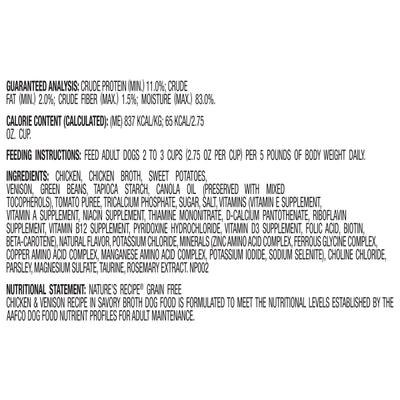 Show full view: Nature's Recipe Grain-Free Chicken & Venison Recipe in Broth Wet Dog Food, 2.75-oz tray, bundle of 24  slide 9 of 12