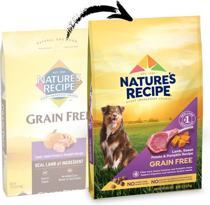 Show full view: Nature's Recipe Grain-Free Lamb, Sweet Potato & Pumpkin Recipe Dry Dog Food, 12-lb bag slide 3 of 13