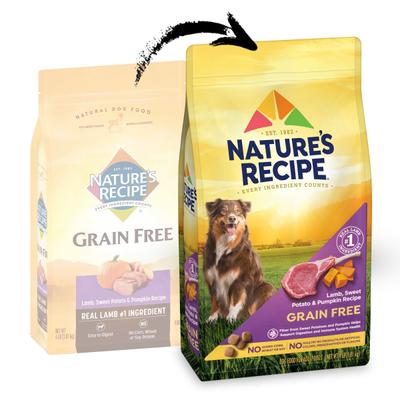 Show full view: Nature's Recipe Grain-Free Lamb, Sweet Potato & Pumpkin Recipe Dry Dog Food, 4-lb bag slide 3 of 13