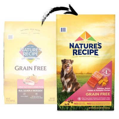 Show full view: Nature's Recipe Grain-Free Salmon, Sweet Potato & Pumpkin Recipe Dry Dog Food, 24-lb bag slide 3 of 12
