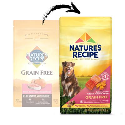 Show full view: Nature's Recipe Grain-Free Salmon, Sweet Potato & Pumpkin Recipe Dry Dog Food, 4-lb bag slide 3 of 12