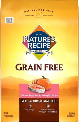 Show full view: Nature's Recipe Grain-Free Salmon, Sweet Potato & Pumpkin Recipe Dry Food + SmartBones SmartSticks Peanut Butter Chews Dog Treats slide 2 of 6