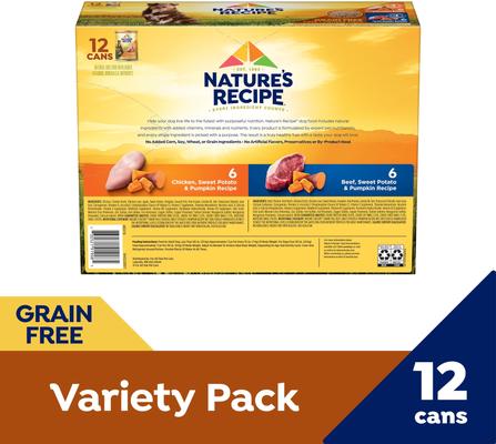 Show full view: Nature's Recipe Grain-Free Variety Pack Chicken & Beef Recipes Wet Dog Food, 13-oz, 12 count slide 3 of 11