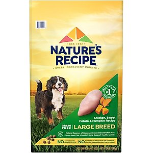 Nature's Recipe Large Breed Grain-Free Chicken, Sweet Potato & Pumpkin Recipe Dry Dog Food, 24-lb bag