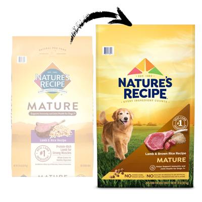Show full view: Nature's Recipe Mature Lamb & Rice Recipe Dry Dog Food, 24-lb bag slide 3 of 14
