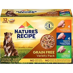 Nature's Recipe Original Grain-Free Variety Pack Wet Dog Food, 2.75-oz, case of 24