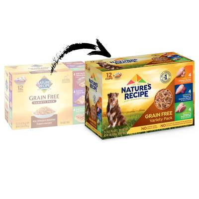 Show full view: Nature's Recipe Original Grain-Free Variety Pack Wet Dog Food, 2.75-oz tray, bundle of 48  slide 3 of 13