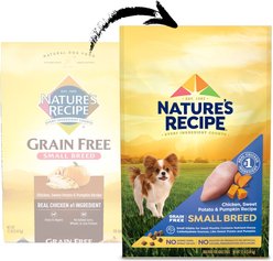 Nature's Recipe Small Breed Grain-Free Chicken, Sweet Potato & Pumpkin Recipe Dry Dog Food, 12-lb bag slide 2 of 9