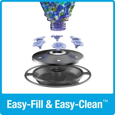 Show full view: Natures Way Bird Products Artisan Gravity Hummingbird Feeder, 28-oz, Blue & Green slide 2 of 9