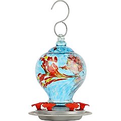 Natures Way Bird Products Artisan Gravity Hummingbird Feeder, 28-oz, Blue & Red